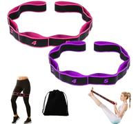 2026 New Fitness Resistance Band for Stretching and Yoga, Numbered Resistance Band for Glute Training, Fitness Resistance Bands Adjustable 8-Segment Multi-Loop Stretch Strap (Purple+Pink)