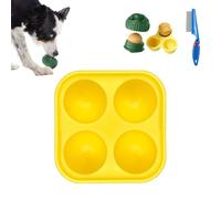 2026 New Futterball Hund, Leckerball Hunde Befüllbar, Robust Snackball Hund, Kann Nachgefüllt Werden, Spülmaschinenfest, Leicht Zu Befüllen, Leicht Zu Reinigen (Gelb (vierkariert))