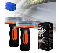 2026 New Hand-Held Glass Emulsion Cleaner, Auto Glasss Side Window Oil Film Removal Cleaner, Glass Film Cleaning Brush, for Car Windows, Rearview Mirrors & Windshields (2PCS)