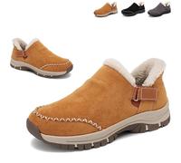 2026 New Hands-Free Slip-in Orthopedic Shoes for Women, Warm Fleece-Lined Comfort Shoes with Arch Support (Brown,40)