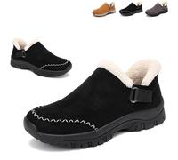 2026 New Hands-Free Slip-in Orthopedic Shoes for Women, Warm Fleece-Lined Comfort Shoes with Arch Support (Black,36)