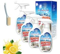 2026 New Highly Effective Wall Mould Removal Spray, 8.12 Fl.Oz Wall Mold Remover Spray, Home Stain Cleaner, Sprays Nettoyant Multi Surface For Wood, Tile, Fabric, Bathrooms, Kitchens (4PC)