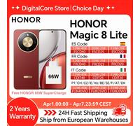 2026 New HONOR Magic8 Lite EU Version 5g Smartphone Android Mobile Phones AMOLED Snapdragon 6 Gen 4 7500mAh 108MP OIS AI Camera Reddish Brown 8GB+256GB