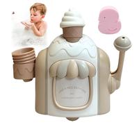 2026 New Ice Cream Bath Toy, Funny Bath Ice Cream Foam Maker, ICES Cream Maker Toy for Kids, Novelty Kids Baths Bubble Machine with ICES Creams Cones, for 3+ Year Old Boys Girls Gift (Brown)
