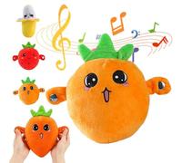 2026 New Interactive Music Plush Toy, 24cm Soft Interactive Banana Toy, Touch-Sensitive Fruit Plush with Sound Features, Induction Singing Sensory Toys for Kids Early Education Play Fun (B1)