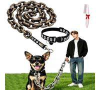 2026 New Iron Dog Paw Chain Leash,Big Chain Leash Funny,Lightweight Fake Heavy Plastic Iron Paw Chains with Secure Clip, Pet Photo Props,for Small Dogs Cats Puppies. (Copper, 2m/78in)