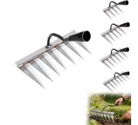2026 New Iron Rake, Weeding Rake, Carbon Steel Manual Tools, Sharp Durable Gardening Weeding Tools for Yard Lawn and Garden 4/5/6/7 Teeth (7Tooth)