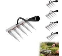 2026 New Iron Rake, Weeding Rake, Carbon Steel Manual Tools, Sharp Durable Gardening Weeding Tools for Yard Lawn and Garden 4/5/6/7 Teeth (5Tooth)