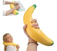 2026 New Jumbo Banana Squishy, Giant Banana Squishy Toy, 18'' and 5'' Slow Rising Realistic Foam Squeeze Fidget Toys for Anxiety Stress Party Favors (L)