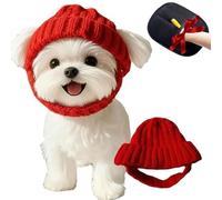 2026 New Knit Dog Beanie Hat with Ear Holes, Dog Winter Hat with Knitted Snood, Cute Warm Dogs Beanies for Puppy Cold Weather Walks & Photos (Red)