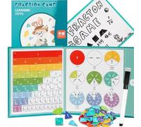 2026 New Magnetic Fraction Demonstration Book for Kids, 102 Pcs Magnetic Fraction Tiles & Fractions Circles, Educational Puzzle Math Manipulatives Disc Set for Early Math Skills (F)