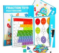 2026 New Magnetic Fraction Demonstration Book for Kids, 102 Pcs Magnetic Fraction Tiles & Fractions Circles, Educational Puzzle Math Manipulatives Disc Set for Early Math Skills (C)