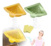 2026 New Magnetic Triangular Drain Basket, Magnetic Sink Baskets, Hanging Sinks Corner Strainer Basket, Magnetic Strainer for Sinks, Storage Rack and Kitchen Strainers (Green, Yellow)