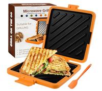 2026 New Microwave Toastie Maker, Silicone Microwave Toastie Sandwich Maker with Grill Plates, Portable Microwaveable Cookware, Non-Stick Removable, Wireless for Quick&Easy Sandwiche (Orange,Link)