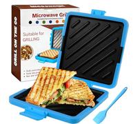 2026 New Microwave Toastie Maker, Silicone Microwave Toastie Sandwich Maker with Grill Plates, Portable Microwaveable Cookware, Non-Stick Removable, Wireless for Quick&Easy Sandwiche (Blue,Link)