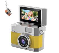 2026 New Mini Digital Camera, Thumb-Sized Retro Cameras with 180° Flip Screen Mini Camera,1080P Pocket Keychain Cameras with Built-in Flash (32G,Yellow)