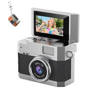 2026 New Mini Digital Camera, Thumb-Sized Retro Cameras with 180° Flip Screen Mini Camera,1080P Pocket Keychain Cameras with Built-in Flash (No Card,Black)