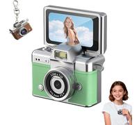 2026 New Mini Digital Camera with 1.47 in Flip LCD Screen 1080p, Mini Keychain Retro Camera, Built-in Flash, Strap and Keychain, Record The Beautiful Moments of Life (Green,No Card)