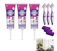 2026 New Mold Remover Gel, Powerful Cleaning Gel with a cleaning brush and cloth, 90g Cleaner Highly Effective in Penetration, Not Damage, Household Remover Gels for Bathroom & Kitchen (3 Pcs)