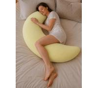 2026 New Moon Body Pillow, Giant Moon Sleep Spoon C-shaped Body Pillow for Side Sleepers,Soft Supportive Full Body Cushion with Removable Cover for Sleeping,Resting and Lounging (Light Yellow)