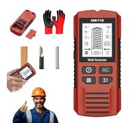2026 New Multifunctional Handheld Metal & Wall Detector, 6-in-1 Multi-Function Handheld HD LCD Display Wall Metal Detector, Stud Finder Wall Scanner for Detecting Metal, Woods, Cables (Red)