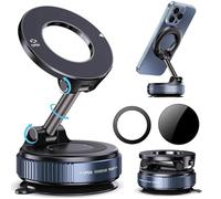 2026 New Nixevo Magvac 360 Dual Lock Phone Holder Nxv06【Upgraded Strongest Suction Cup】 Vacuum Adsorption Magnetic Bracket, 360° Adjustable Vacuum Magnetic Phone Holder Mount for Your Car (Black)