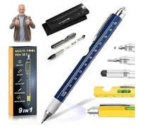 2026 New One Pen Nine Functions - Christmas Gifts for Him, Portable 9 in 1 Multi Tool Pen, for Writing, Measuring, Repairing, Lighting, Opening Bottles, Etc.(Blue)