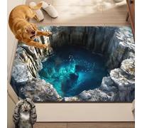 2026 New Optical Illusion Rug, 3D Rugs Illusion, Rug That Looks Like A Hole for Indoor and Outdoor Entrance, Startled Cats and Dogs, They Backed Away(D,40 * 60cm)