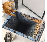 2026 New Optical Illusion Rug, 3D Rugs Illusion, Rug That Looks Like A Hole for Indoor and Outdoor Entrance, Startled Cats and Dogs, They Backed Away(J,50 * 80cm)