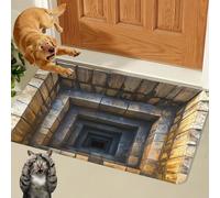 2026 New Optical Illusion Rug, 3D Rugs Illusion, Rug That Looks Like A Hole for Indoor and Outdoor Entrance, Startled Cats and Dogs, They Backed Away(L,50 * 80cm)