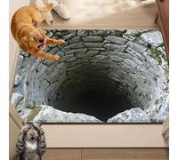 2026 New Optical Illusion Rug, 3D Rugs Illusion, Rug That Looks Like A Hole for Indoor and Outdoor Entrance, Startled Cats and Dogs, They Backed Away(C,40 * 60cm)