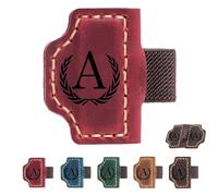 2026 New Personalized Magnetic Leather Pen Holder Bookmarks - 26 Letters Custom Bookmarks with Name Initial Engraved for Readers, Book Lovers (Red,J)