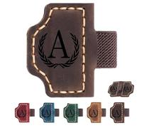 2026 New Personalized Magnetic Leather Pen Holder Bookmarks - 26 Letters Custom Bookmarks with Name Initial Engraved for Readers, Book Lovers (Dark Brown,O)