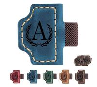 2026 New Personalized Magnetic Leather Pen Holder Bookmarks - 26 Letters Custom Bookmarks with Name Initial Engraved for Readers, Book Lovers (Blue,J)