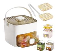 2026 New Portable Ice Cube Maker With Lid And Storage Box 48 Ice Cube Maker, Ice Cube Tray With Hidden Handle, Ice Cube Removal At The Press Of A Button (Blanc, 2e étage)
