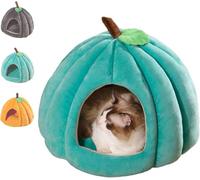 2026 New Pumpkin Cat Bed, Halloween Pumpkin Cat Bed, Cute Pumpkin Shape Cat Cave Bed for Indoor Cats, Small Dogs(Blue,S(15x15x13 in))