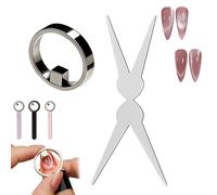 2026 New Ring-Shaped Cat Eye Magnet For Nails, 2-in-1 Circle & Y Shape Nail Magnet Tool, Strong Rotating Hollow Cat Eye, Wide Beam French Heart Effect, Portable with Handle for Beginners (A-1)