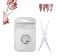 2026 New Ring-Shaped Cat Eye Magnet for Nails - Strong Y & Ring Nail Magnet Tool(Wide Beam, Heart&French Effects), Hollow Circle Cat Eye Magnets for DIY, Beginners&Professional Nail Artists (1 Set)