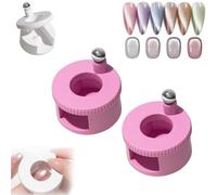 2026 New Rotating Cat Eye Magnet, Automatic Glass Bead Suction Of Cat Eye Nail, with Uniform Magnetic Force Excellent Light Absorption,Creating Wide Cat Eye Effect in 2s (2 Pink)