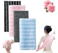 2026 New Serviette De Douche Exfoliante,Exfoliating Shower Towel For Men And Women Long Washcloth Back Body Scrubber For Smooth Skin,Travel Friendly,Quick Drying Durable And Gentle (4PCS)