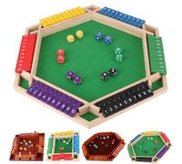2026 New Shut The Box Game, Four-Sided Six-Sided Flip Card Game Toys with 8 or 12 Dices, 4 or 6 Sided Family Math Games for 2-6 Players, Math Games for Home Party Entertainment (6 Side-Color)