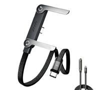 2026 New Sideways Phone Charger - 240W Braided Fast Charge Cable with Built-in Phone Stand, 2-in-1 Invisible Holder Charger Cable for Phones (1 Meter)