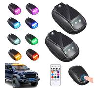 2026 New Solar Car Roof RGB Strobe Light, No Drill Solar Powered Cab Lights with Remote Control & 8 Colors, Wireless Waterproof Smart Sensing Marker Light for Truck SUV (2)