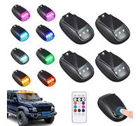 2026 New Solar Car Roof RGB Strobe Light, No Drill Solar Powered Cab Lights with Remote Control & 8 Colors, Wireless Waterproof Smart Sensing Marker Light for Truck SUV (4)