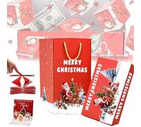 2026 New Surprise Gift Box Explosion,Folding Bouncing Red Envelope Gift with Pop-Up Cash Boxes,Creative Explosion Money Box with Confetti for Christmas Birthday Valentine (Red-D,6 Boxes)
