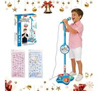 2026 New The All-in-One Microphone Toy, 5-in-1 Kid Star Microphone with Stand Bluetooth, Adjustable Height Kids Karaoke Microphones with Music&Light, Fun and Easy-to-Use, for Girls and Boys (Blue)