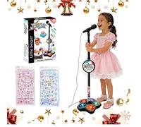 2026 New The All-in-One Microphone Toy, 5-in-1 Kid Star Microphone with Stand Bluetooth, Adjustable Height Kids Karaoke Microphones with Music&Light, Fun and Easy-to-Use, for Girls and Boys (Black)