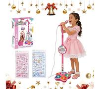 2026 New The All-in-One Microphone Toy, 5-in-1 Kid Star Microphone with Stand Bluetooth, Adjustable Height Kids Karaoke Microphones with Music&Light, Fun and Easy-to-Use, for Girls and Boys (Pink)