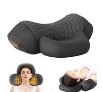 2026 New Therapillows Traction Massager, 3-in-1 Neck Massager Pillow, Heating, Massage, Traction, Memory Foam Support, for Neck Back Shoulder (Dark gray)