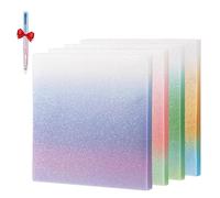 2026 New Upgrade Glitter Sticky Notes for Girl,Glitter Notepad Sticky Notes,3 * 3″Transparent Self-Stick Note,Self-Adhesive Waterproof Pads (4 Pack-A)